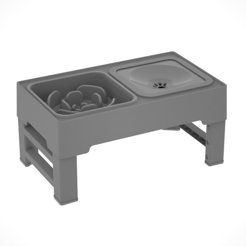 Adjustable Stainless Steel Pet Double Bowl Elevated Feeding Stand