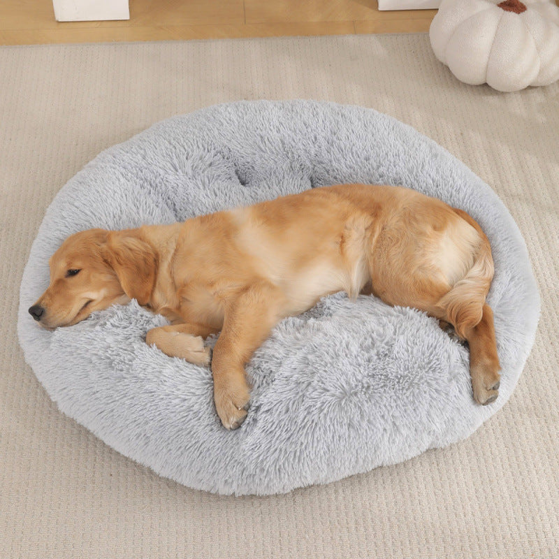 Round Plush Warm Pet Sleeping Bed Soft Cushion Mat