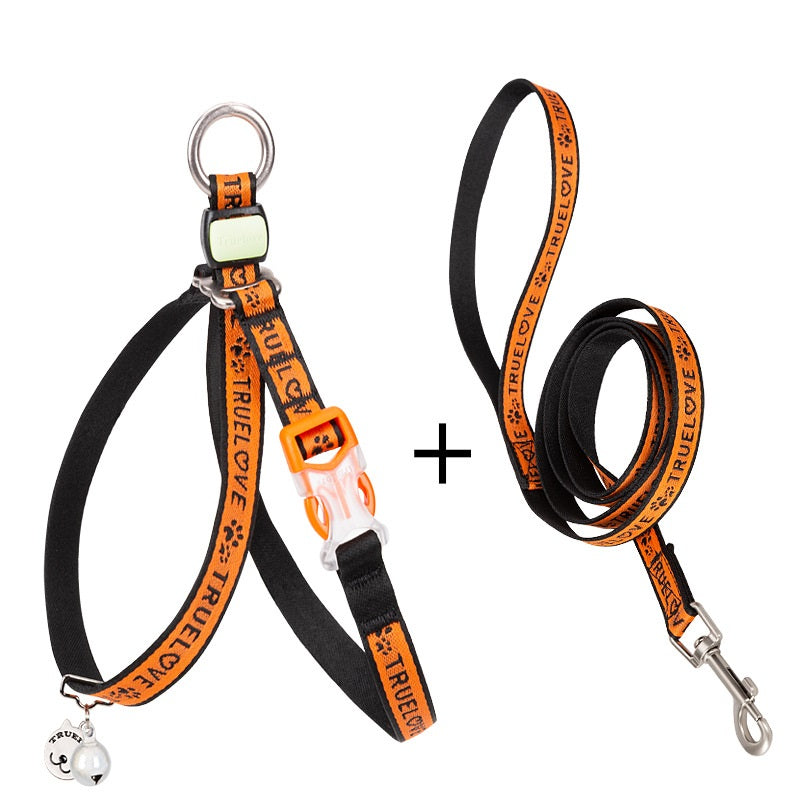Pet Bell Chest Strap Vest Walking Leash Harness