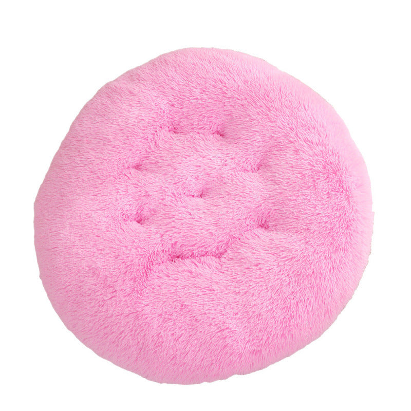 Round Plush Warm Pet Sleeping Bed Soft Cushion Mat
