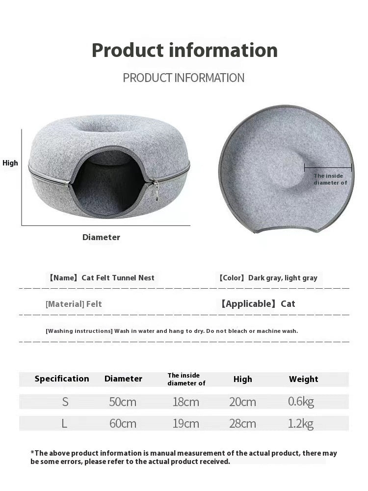 Comfortable Round Pet Tunnel Sleeping Bed Play Nest