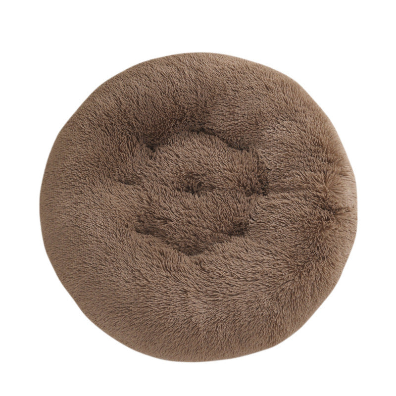 Round Plush Warm Pet Sleeping Bed Soft Cushion Mat
