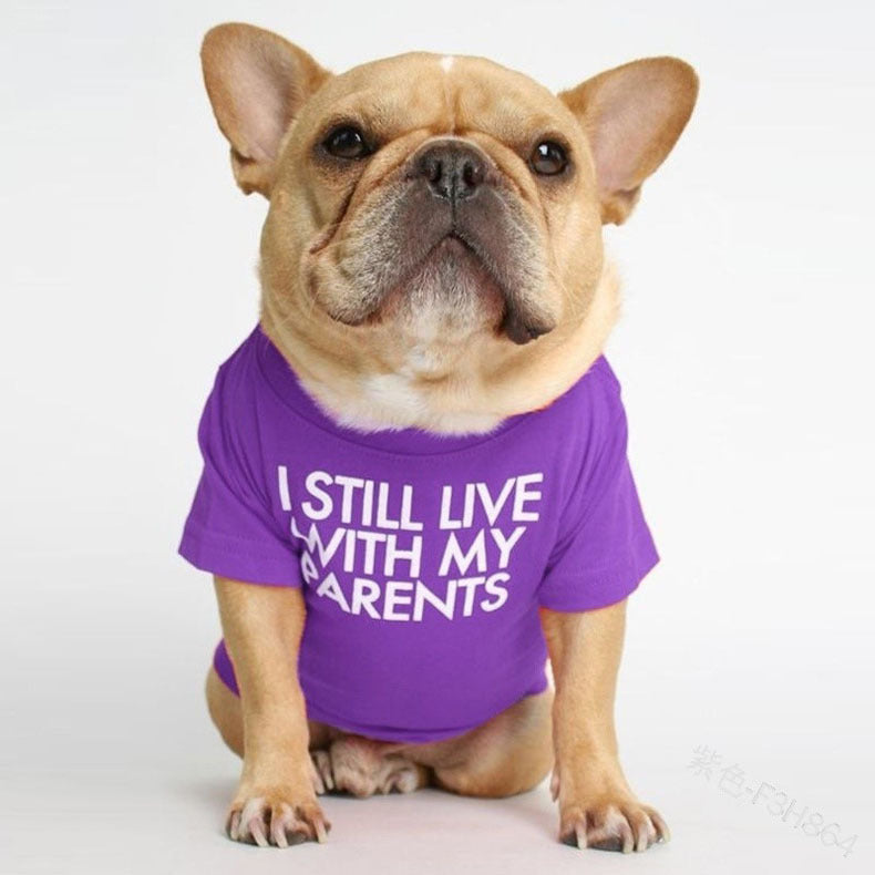 Pet Letter Print T Shirt Casual Clothing Top