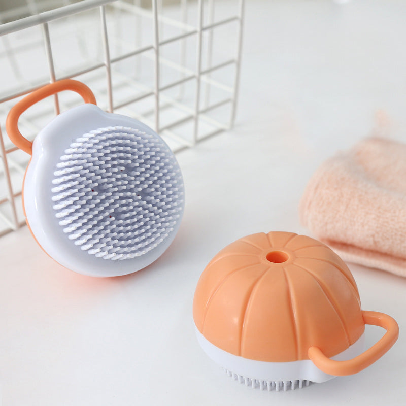Silicone Pet Bath Brush Shampoo Dispenser Grooming Comb Tool