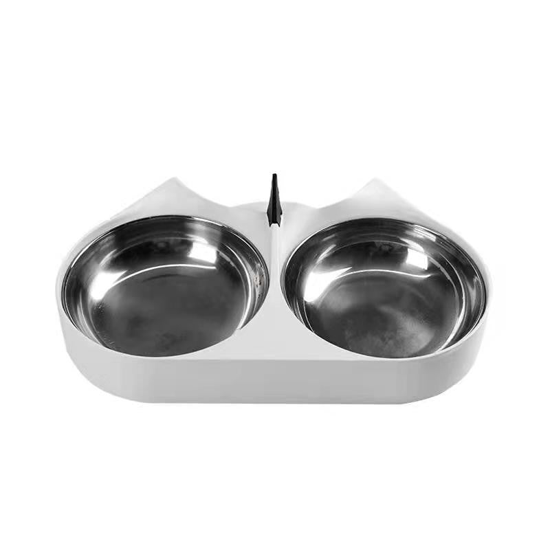 Capsule Style Automatic Pet Feeding Double Bowl Dispenser