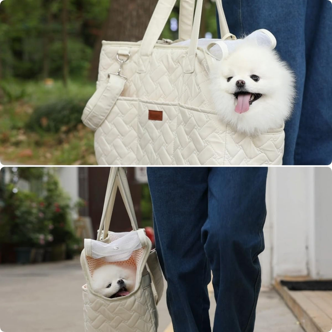 Breathable Mesh Pet Carrier Handbag With Cushion Travel Tote