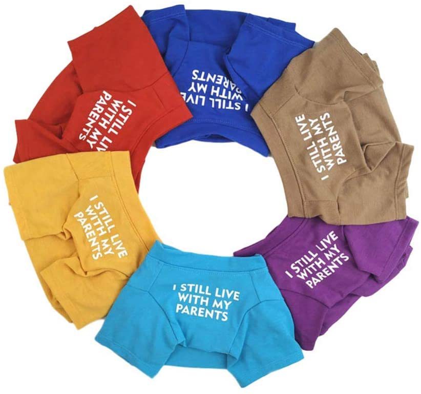 Pet Letter Print T Shirt Casual Clothing Top