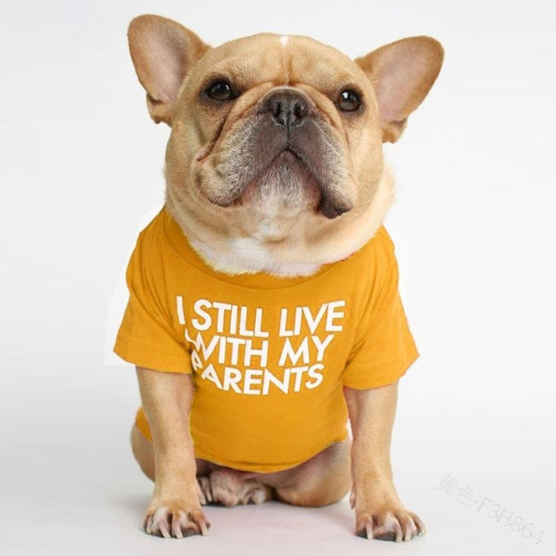 Pet Letter Print T Shirt Casual Clothing Top