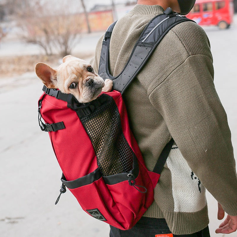 Double Shoulder Pet Backpack Carrier Outdoor Travel Bag