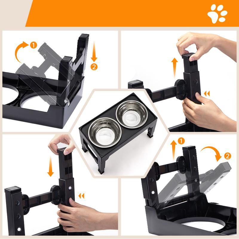 Elevated Pet Feeding Bowl Neck Support Anti Tumble Stand