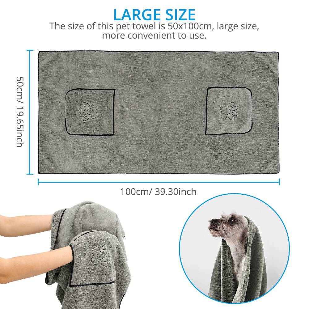 Pet Super Absorbent Bathrobe Bath Towel Large Drying Cloth