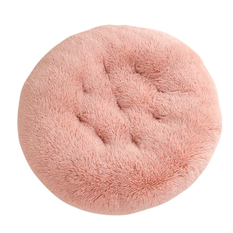 Round Plush Warm Pet Sleeping Bed Soft Cushion Mat