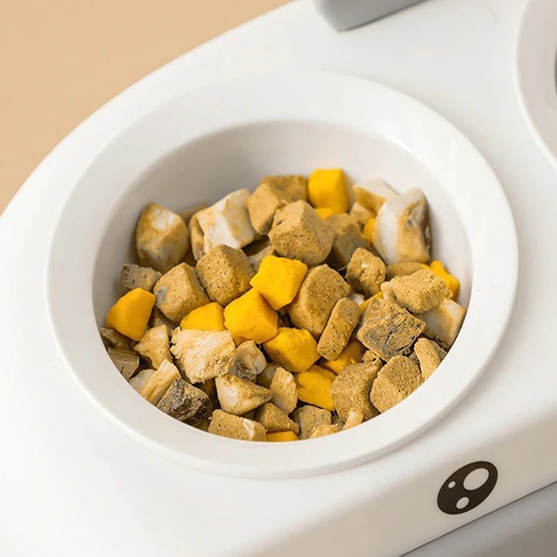 Duck Design Pet Double Bowl Feeding And Drinking Tray Set