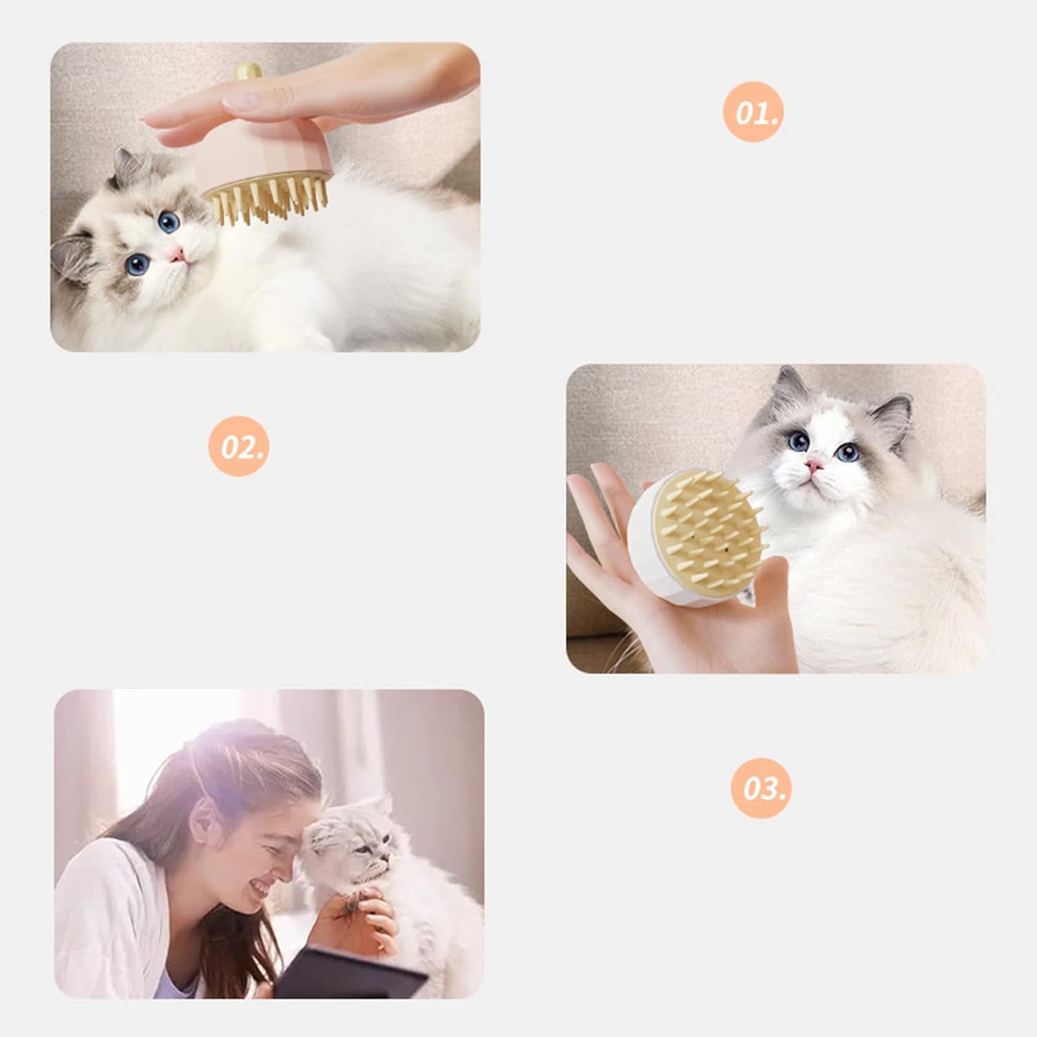 Pet Bath Massage Shampoo Brush Grooming Cleaning Tool