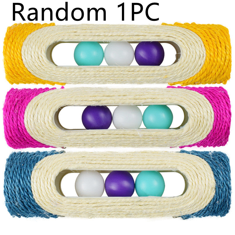 Three Piece Sisal Drum Pet Toy Set Scratching Play Balls