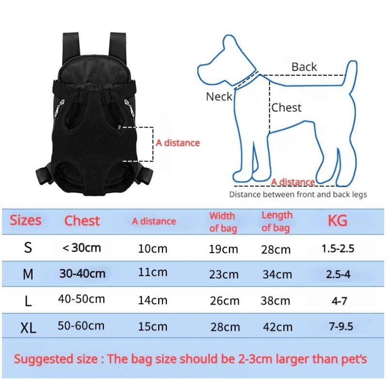 Breathable Adjustable Pet Backpack Front Carrier Travel Bag