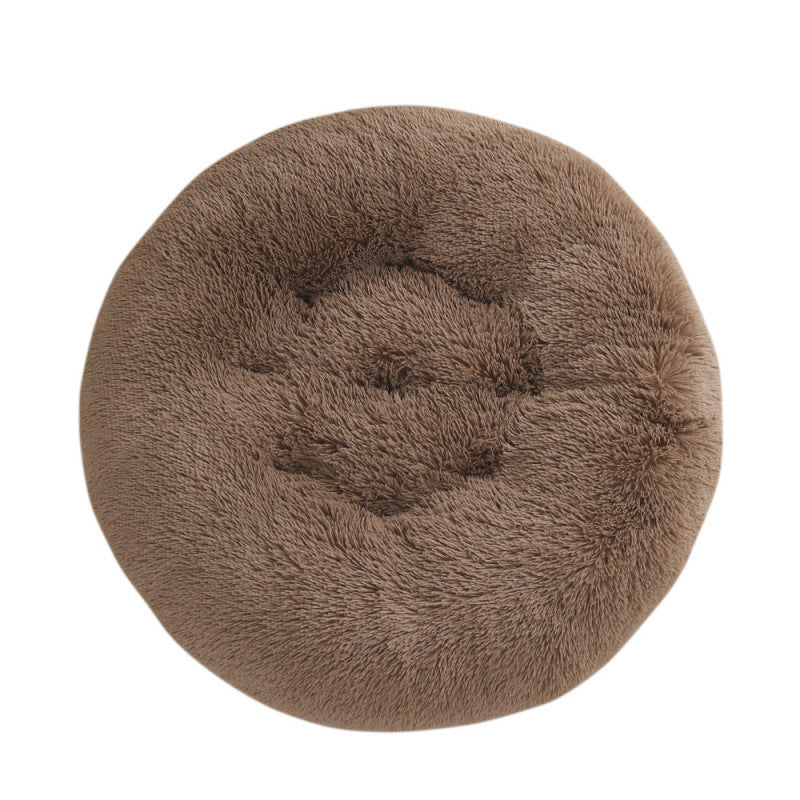 Round Plush Warm Pet Sleeping Bed Soft Cushion Mat