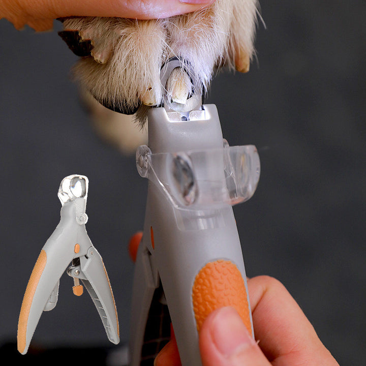 LED Pet Nail Scissors Clippers Safety Grooming Tool