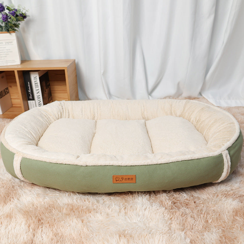 Linen Round Non Slip Pet Bed Sleeping Nest Mat