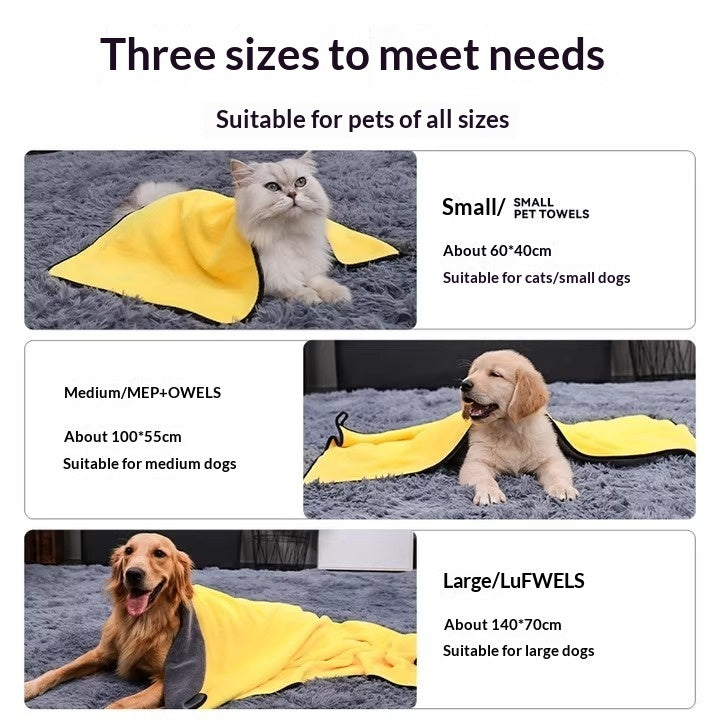Super Absorbent Quick Dry Pet Bath Towel Microfiber Sheet