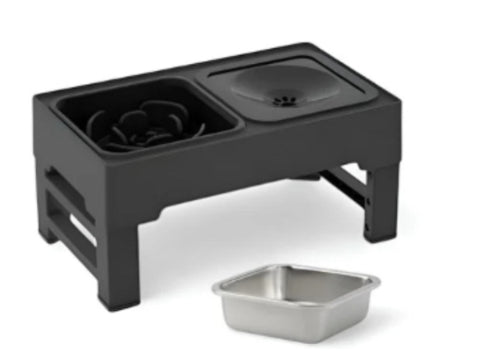 Adjustable Stainless Steel Pet Double Bowl Elevated Feeding Stand