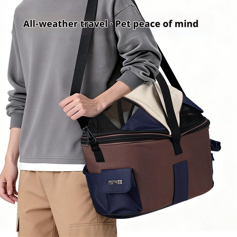 Pet Foldable Canvas Rear Seat Carrier Bag Travel