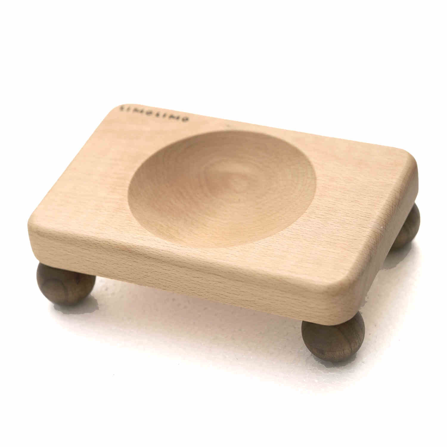 Solid Wood Ceramic Pet Feeding Bowl Set Holder