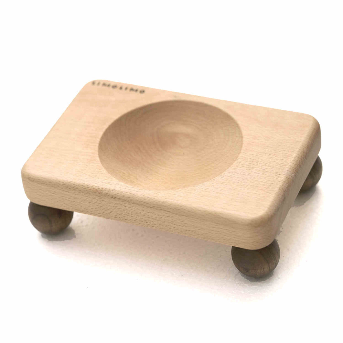 Solid Wood Ceramic Pet Feeding Bowl Set Holder