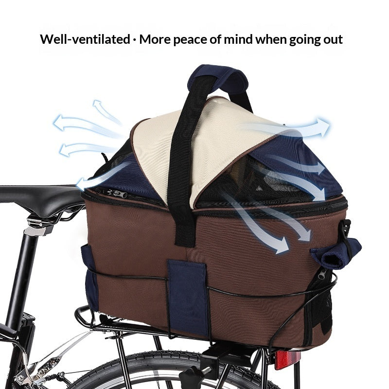 Pet Foldable Canvas Rear Seat Carrier Bag Travel