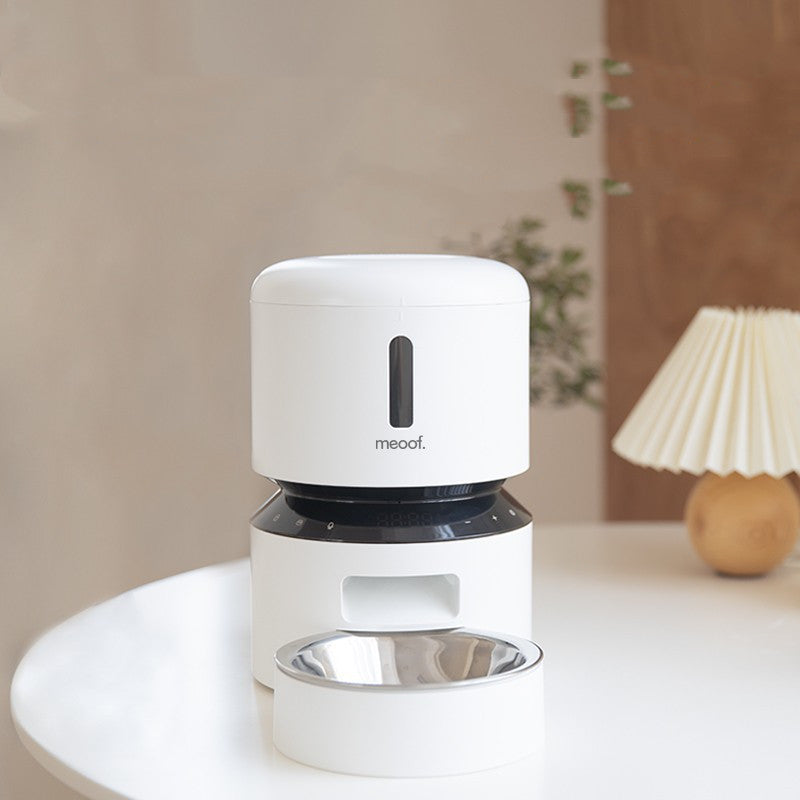 Capsule Style Automatic Pet Feeding Double Bowl Dispenser