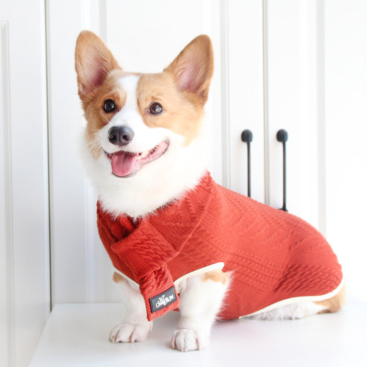 Pet Vintage Twist Sweater Casual Winter Clothing