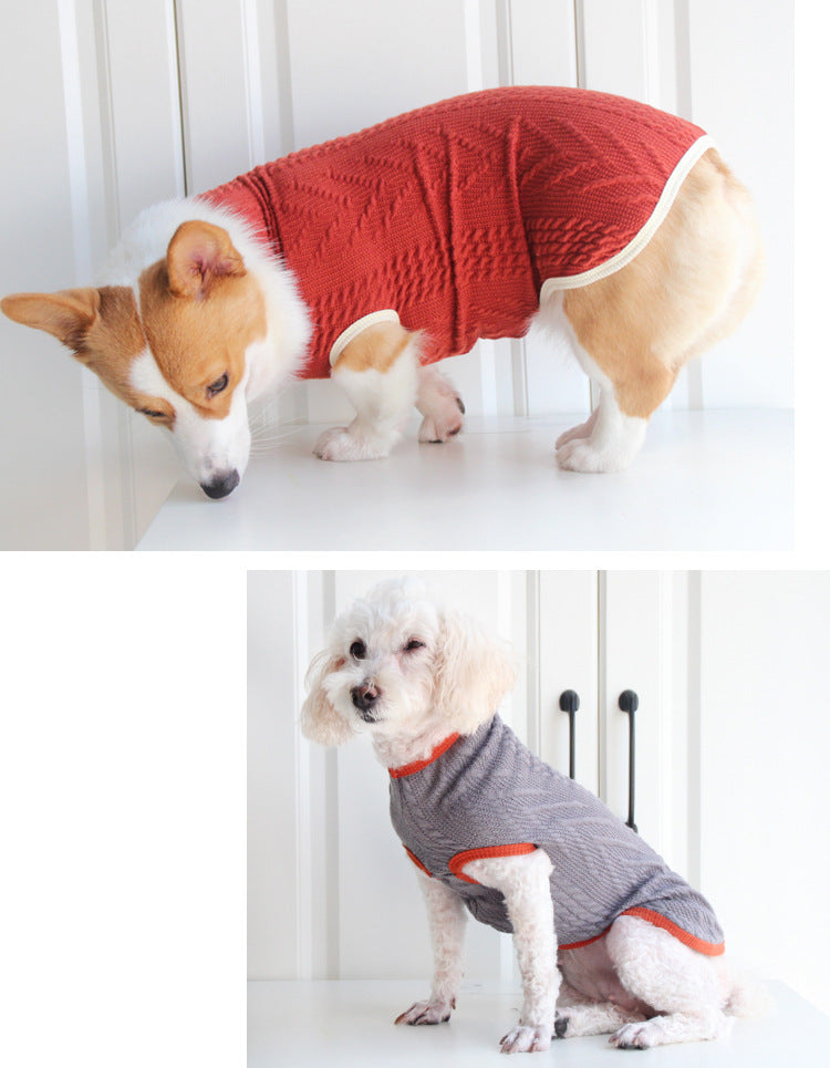 Pet Vintage Twist Sweater Casual Winter Clothing