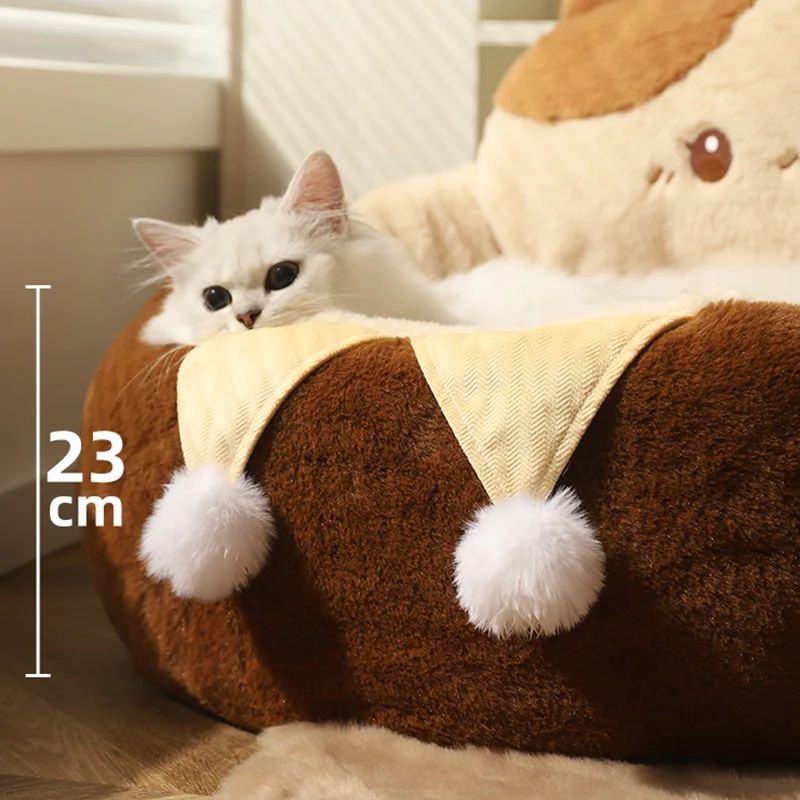 Round Plush Winter Warm Pet Sofa Bed Deep Sleep Cushion Mat