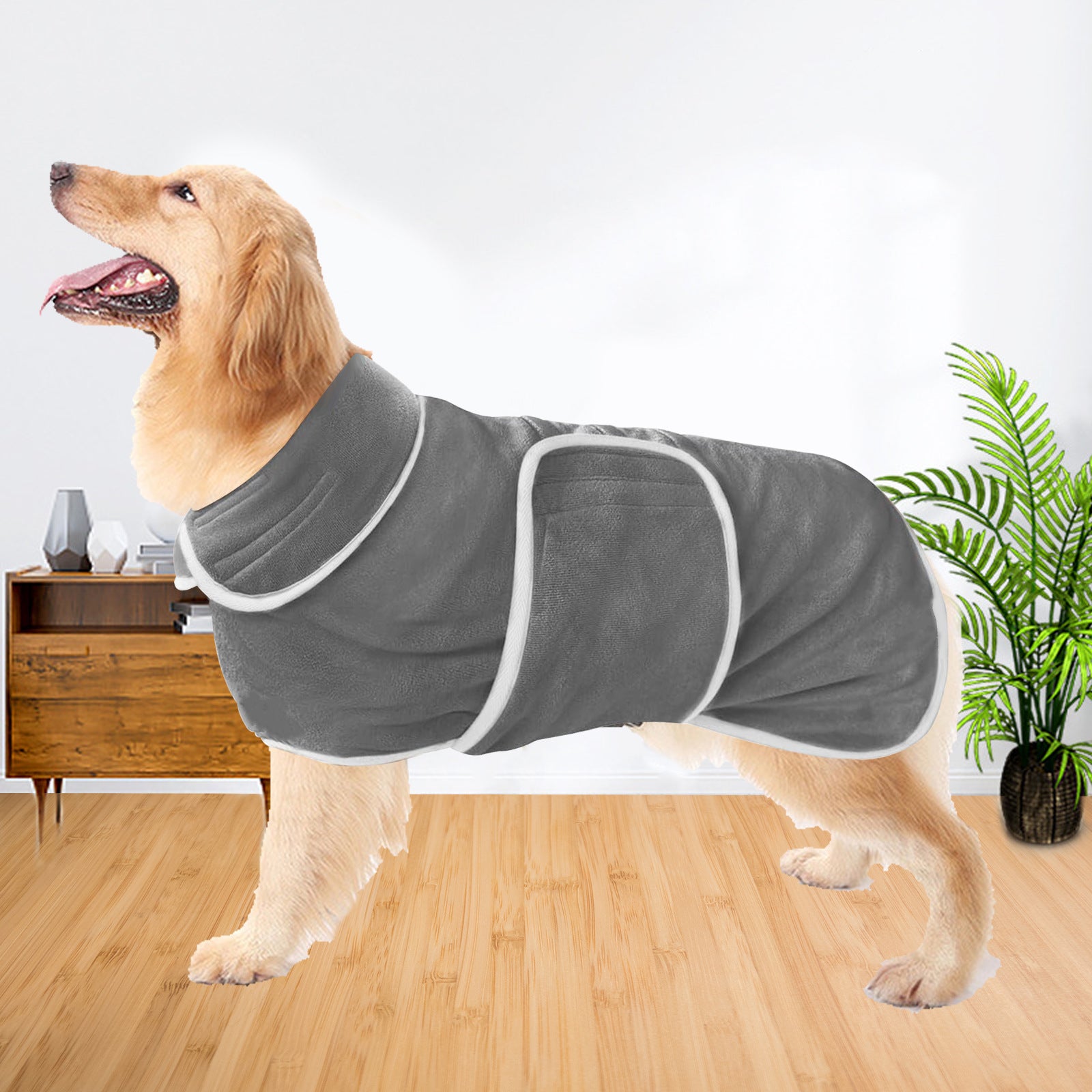 Super Absorbent Pet Bathrobe Towel Pajamas Outfit Coat Wrap