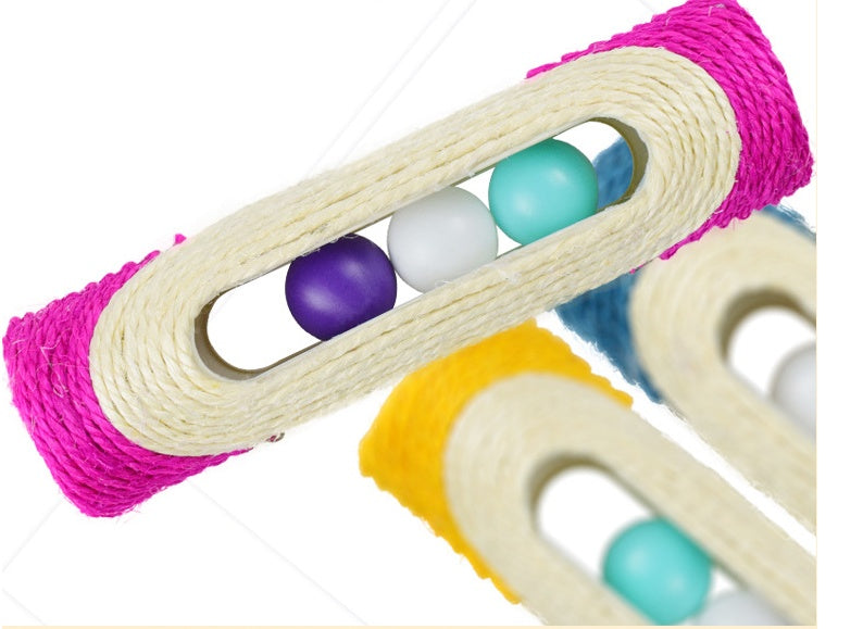 Three Piece Sisal Drum Pet Toy Set Scratching Play Balls