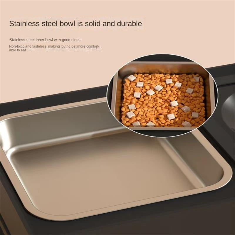 Adjustable Stainless Steel Pet Double Bowl Elevated Feeding Stand