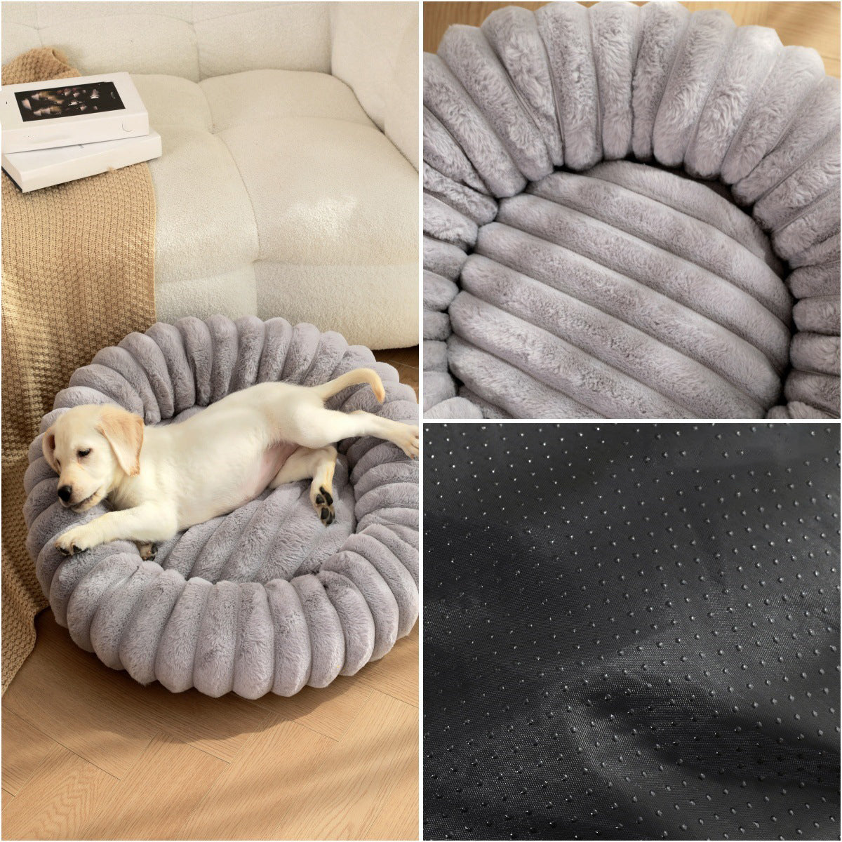 High Density Plush Round Winter Warm Pet Nest Sleeping Bed