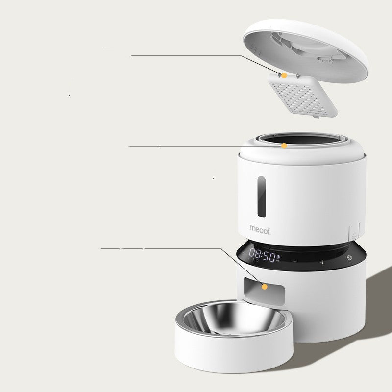 Capsule Style Automatic Pet Feeding Double Bowl Dispenser