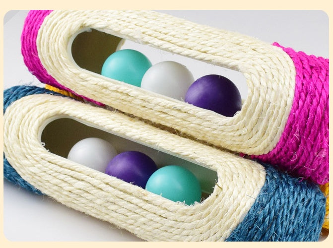 Three Piece Sisal Drum Pet Toy Set Scratching Play Balls