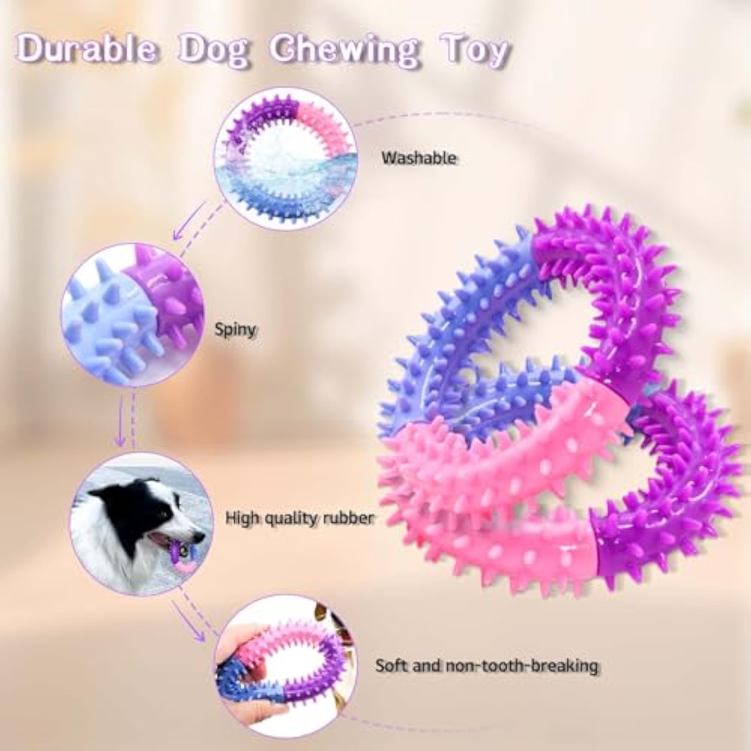 Rubber Pet Chew Ring Teething Toy For All Sizes
