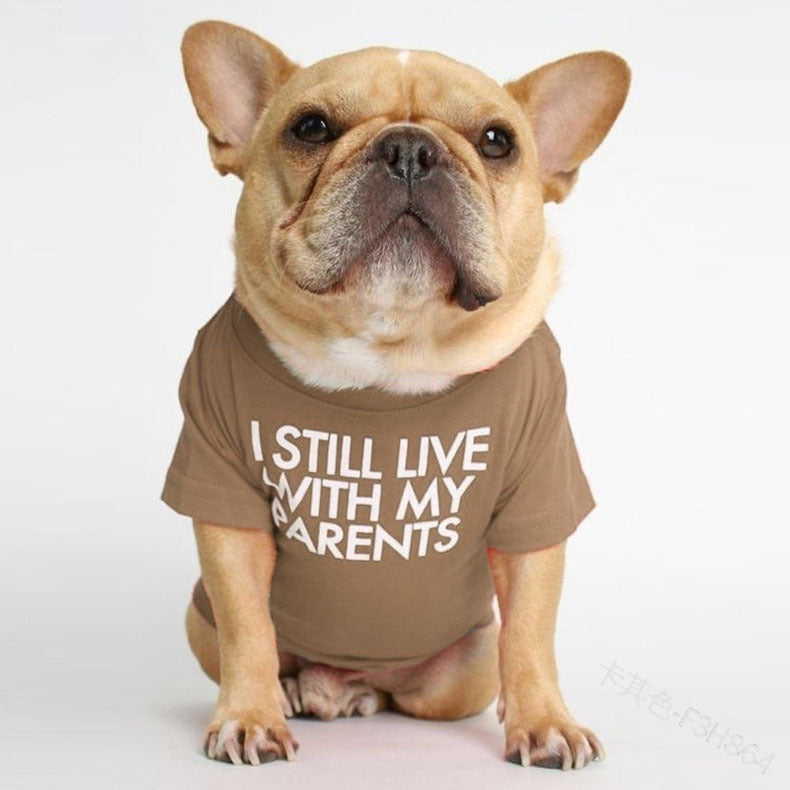 Pet Letter Print T Shirt Casual Clothing Top
