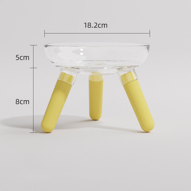 Transparent Glass Pet Feeding And Water Bowl Anti Knock Holder