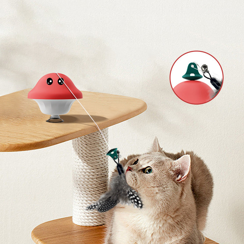 Suction Cup Retractable Wand Interactive Pet Teaser Exercise Toy