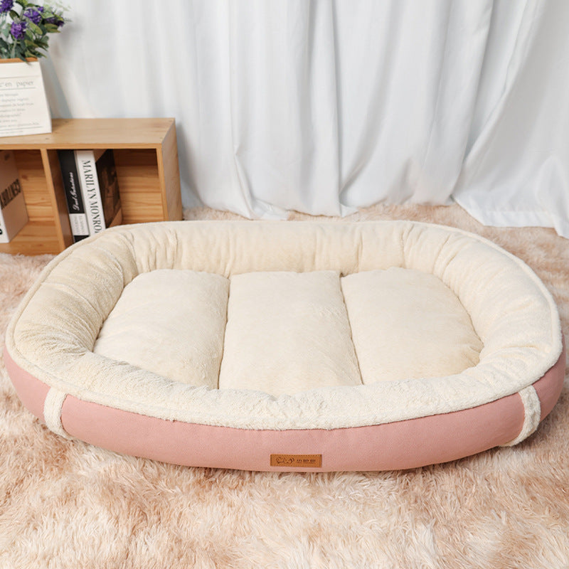 Linen Round Non Slip Pet Bed Sleeping Nest Mat