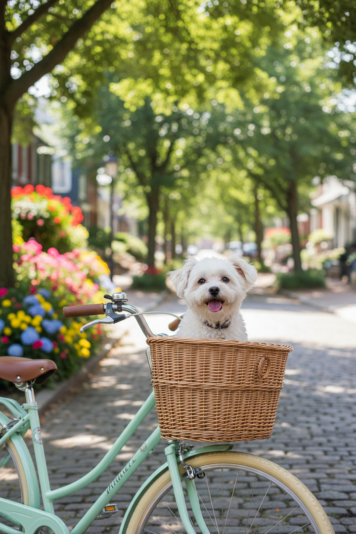 Pet Bicycle Carrier Basket – Removable Front Handlebar Bag for Small Pets