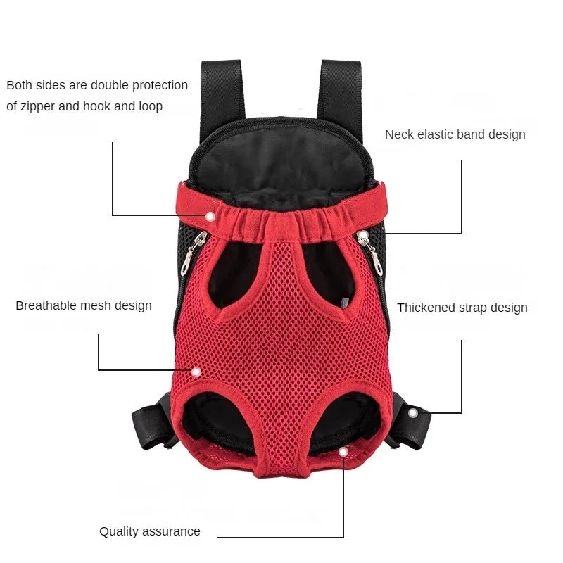Breathable Adjustable Pet Backpack Front Carrier Travel Bag