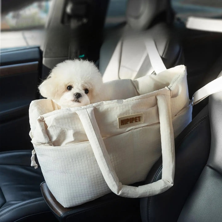 Portable Pet Car Seat With Adjustable Safety Leash Carrier