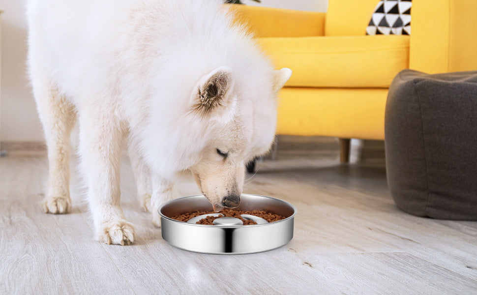 Stainless Steel Pet Slow Feeding Neck Support Bowl
